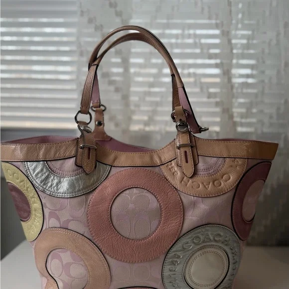 Coach pink patchwork Signature Tote Bag - Picture 2 of 5